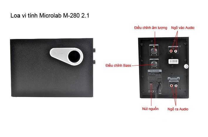 Mô tả cấu trúc và các cổng kết nối loa bass Microlab M-280