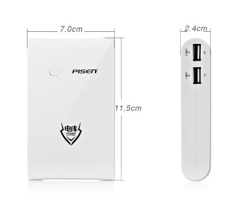 Kích thước của pin sạc dự phòng Pisen 10000 mAh Kích thước của pin sạc dự phòng Pisen 10000 mAh