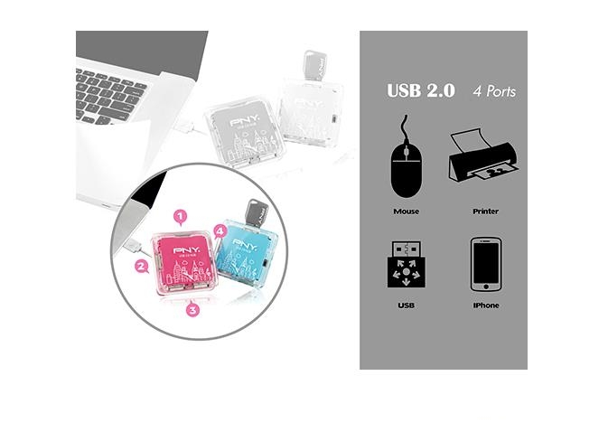 HUB PNY 12 In 1 cung cấp thêm 4 cổng USB 2.0